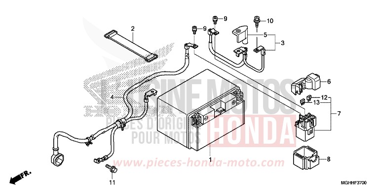 BATTERY for VFR1200X Dual Clutch CANDY PROMINENCE RED (R342B) from 2017